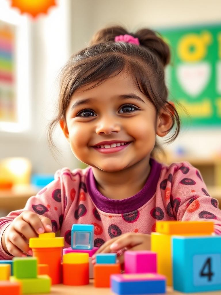 Happy child at Play Dough preschool