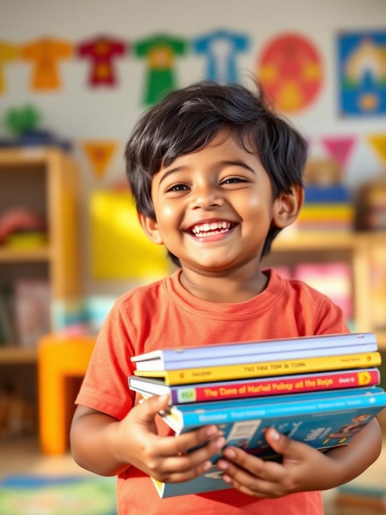 Happy child at Play Dough preschool